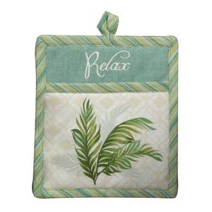 Palm Cove Relax Embroidered Kitchen Pocket Mitt